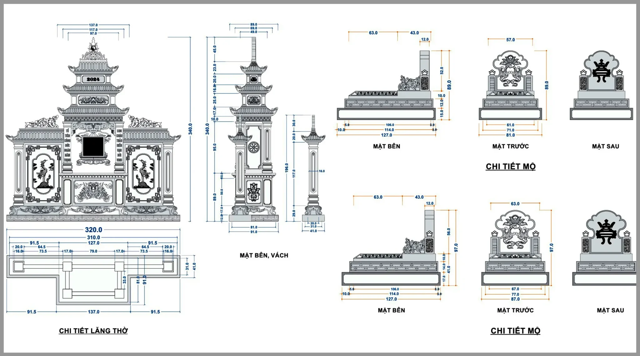 Bản thiết kế lăng mộ đá